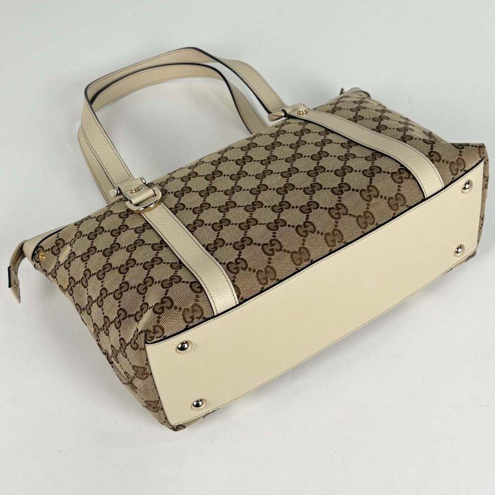 GUCCI Authentic Cream Canvas Tote Bag - Picture 2 of 9